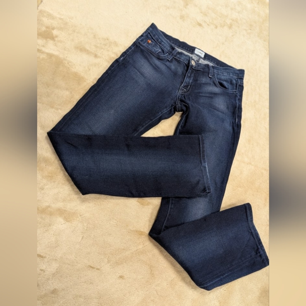 Hudson Low Rise Jeans Women's Dark Blue Straight Leg Denim Super Low Rise